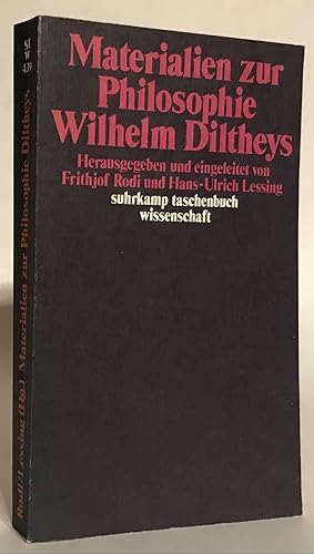 Seller image for Materialien zur Philosophie Wilhelm Diltheys. for sale by Thomas Dorn, ABAA