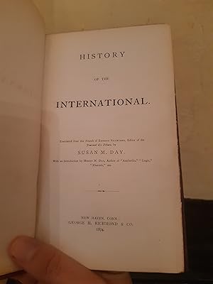 Imagen del vendedor de History of the International. Translated from the French a la venta por Temple Bar Bookshop