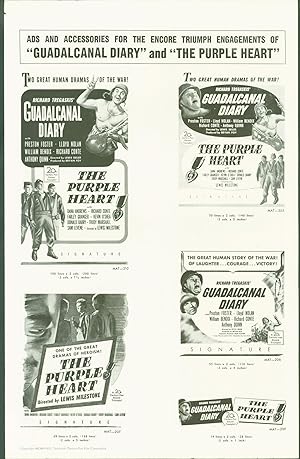 'Guadacanal Diary' and 'The Purple Heart' (promotion poster for 'ads and accessories for the enco...