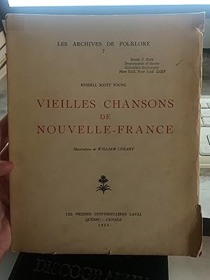 Seller image for Vieilles Chansons de Nouvelle-France for sale by Exchange Value Books