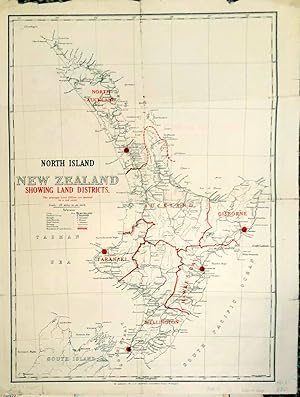 New Zealand, North and South Islands showing Land Districts