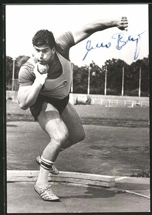 Fotografie Autograph Udo Beyer, Kugelstosser im DDR Olympiateam, Goldmedaillengewinner 1976