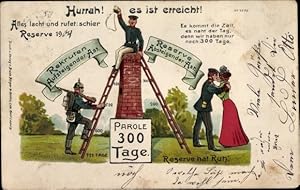 Litho Hurrah, es ist erreicht, Parole 300 Tage, Rekruten, Reserve - Bruno Bürger 7075