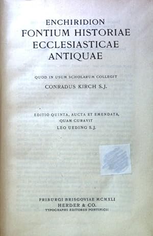 Image du vendeur pour Enchiridion Fontium Historiae Ecclesiasticae Antiquae; mis en vente par books4less (Versandantiquariat Petra Gros GmbH & Co. KG)