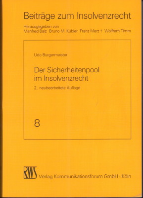 Bild des Verkufers fr Der Sicherheitenpool im Insolvenzrecht. zum Verkauf von Antiquariat Jenischek