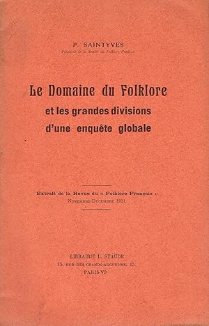 Imagen del vendedor de Le domaine du folklore et les grandes divisions d'une enqute globale a la venta por La Fontaine d'Arthuse