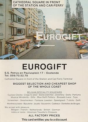Cuckoo Clock Swiss Watch Belgium Shop Oostende Map Advertising Postcard