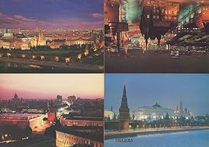 Moscow History Museum Kremlin 4x Russia at Night Postcard s
