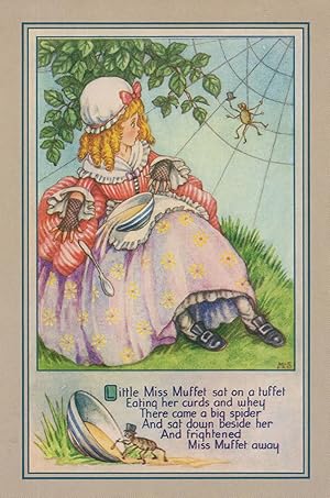 Imagen del vendedor de Little Miss Muffet Spider Nursery Rhyme Postcard a la venta por Postcard Finder