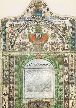 Antique Israeli Marriage Contract Jerusalem Postcard