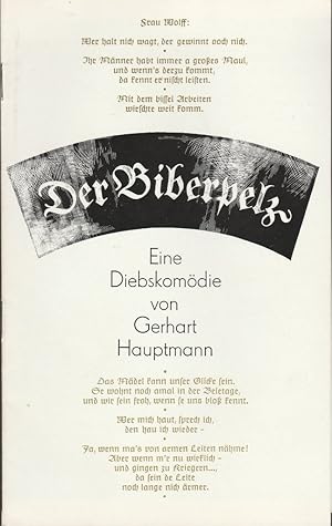Bild des Verkufers fr Programmheft Gerhart Hauptmann DER BIBERPELZ Premiere 26. Dezember 1981 zum Verkauf von Programmhefte24 Schauspiel und Musiktheater der letzten 150 Jahre