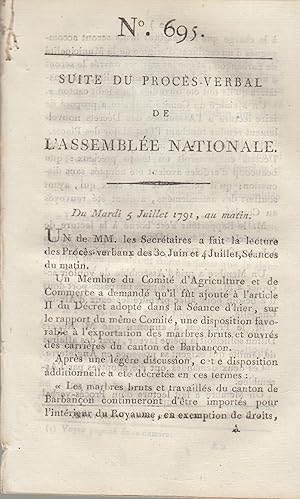 Seller image for Suite du procs -Verbal de L'Assemble Nationale. Du Mardi 5 Juillet 1791, au matin. N 505 for sale by PRISCA