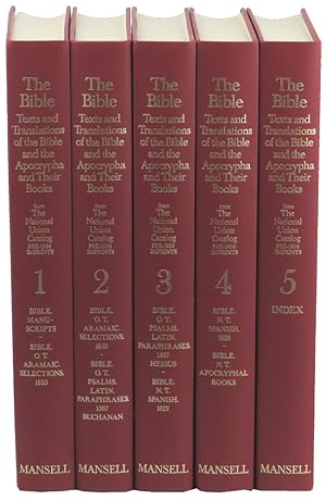 Bild des Verkufers fr The Bible: Texts and Translations of the Bible and the Apocrypha and Their Books from The National Union Catalog, Pre-1956 Imprints zum Verkauf von Kenneth Mallory Bookseller ABAA