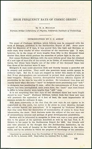 Immagine del venditore per High-Frequency Rays of Cosmic Origin. An original article from the Report of the Smithsonian Institution, 1926. venduto da Cosmo Books