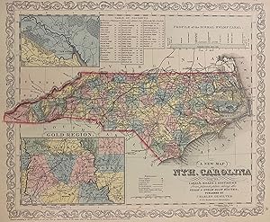 Bild des Verkufers fr A New Map of the Nth. Carolina with its Canals, Roads & Distances from place to place, along the Stage and Steam Boat Routes zum Verkauf von Argosy Book Store, ABAA, ILAB