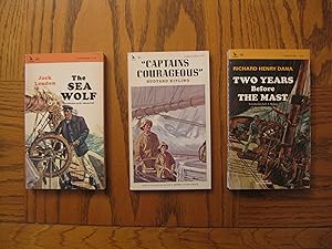 Bild des Verkufers fr Sea Stories Fiction Three (3) Airmont Paperback Classics, including: The Sea Wolf (CL64); Captains Courageous (CL27); Two Years Before the Mast (CL85) zum Verkauf von Clarkean Books
