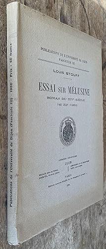 Essai Sur Mélusine, Roman Du Xiv Siècle par Jean D Arras