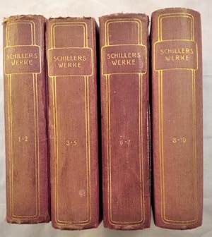 Schillers Werke, Konvolut von 10 Bänden [4 Bücher]. Goldene Klassiker Bibliothek, mit Einleitunge...