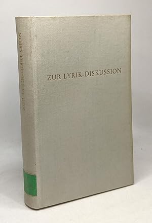 Seller image for Zur lyrik-diskussion for sale by crealivres