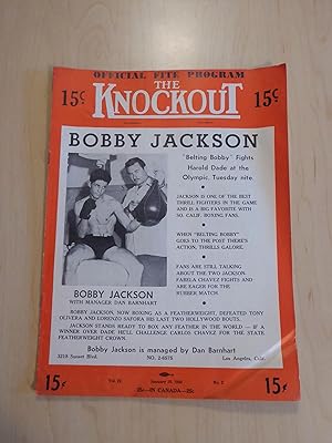 The Knockout Boxing and Wrestling Magazine / Program Bobby Jackson v Harold Dade January 10, 1948