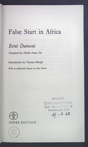 Imagen del vendedor de False Start in Africa. a la venta por books4less (Versandantiquariat Petra Gros GmbH & Co. KG)