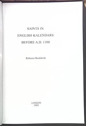 Seller image for Saints in English Kalendars Before Ad 1100 Henry Bradshaw Society, Band 117 for sale by books4less (Versandantiquariat Petra Gros GmbH & Co. KG)