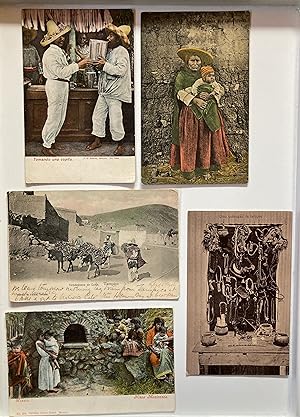 Nine early C20th postcards of Central & South America : QUATICO ECUADOR, TOMANDO UNA COPITA, HABA...