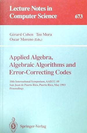 Bild des Verkufers fr Applied Algebra, Algebraic Algorithms and Error-Correcting Codes zum Verkauf von Librodifaccia