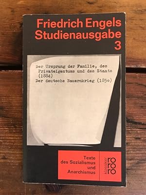Seller image for Studienausgabe III. ( Texte des Sozialismus und Anarchismus.) for sale by Antiquariat Liber Antiqua