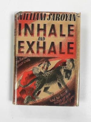 1936 DESIGN FABER ~ BOOK COVER POSTCARD ~ INHALE AND EXHALE BY WILLIAM SAROYAN 