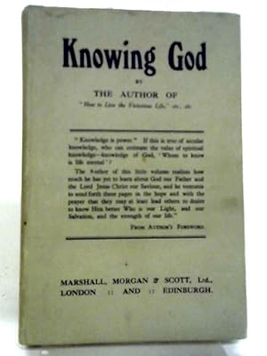 Bild des Verkufers fr Knowing God zum Verkauf von World of Rare Books