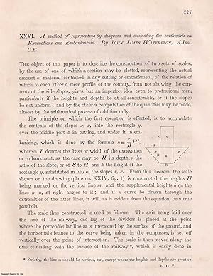 Image du vendeur pour A Method of Representing by Diagram & Estimating The Earthwork in Excavations & Embankments. An article from the Institution of Civil Engineers, 1836. mis en vente par Cosmo Books