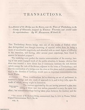 Seller image for Account of The Bridge over The Severn, near The Town of Tewkesbury, in The County of Gloucester, Designed by Thomas Telford, & Erected under his Superintendence. With 3 plates. An article from the Institution of Civil Engineers, 1842. for sale by Cosmo Books