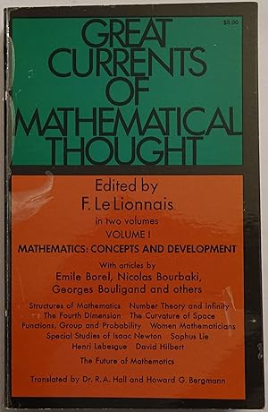 Imagen del vendedor de Great Currents of Mathematical Thought - Volume I a la venta por Faith In Print