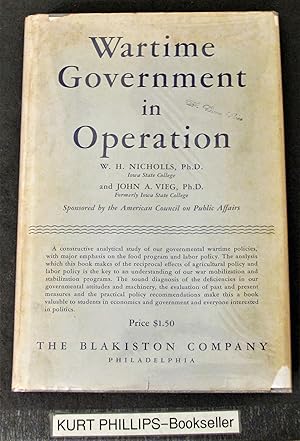 Imagen del vendedor de Wartime Government in Operation a la venta por Kurtis A Phillips Bookseller