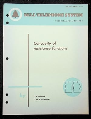 Seller image for Concavity of Resistance Functions [Bell Monograph] for sale by Kuenzig Books ( ABAA / ILAB )