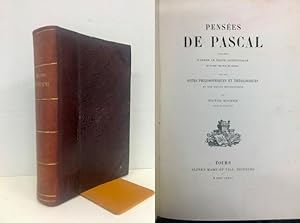 Seller image for Penses de Pascal publiees d'apres le texte authentique et le seul vrai plan de l'auteur avec des notes philosophiques et theologiques et une notice biographique for sale by Librera Torres-Espinosa