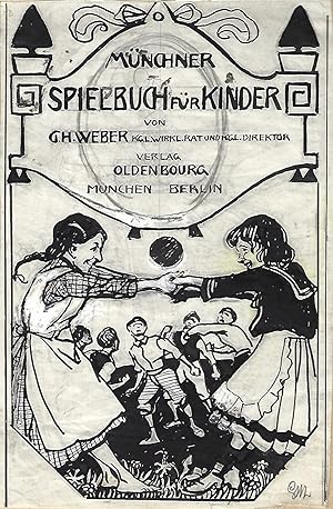 Entwurf für ein Spielbuch für Kinder. Tusche und Bleistift. Signiert. Um 1905