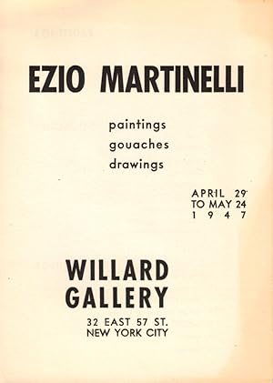 Bild des Verkufers fr Ezio Martinelli zum Verkauf von Kenneth Mallory Bookseller ABAA