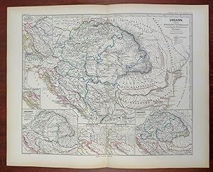 Religious Division of Hungary Budapest Wallachia 1880 Spruner historical map
