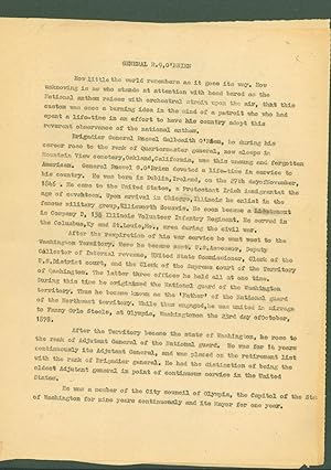 3-page typed announcement re Rossell G(albreath) O'Brien (1841-1914)