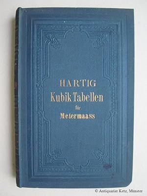 Bild des Verkufers fr Kubik-Tabellen fr geschnittene, beschlagene und runde Hlzer, Kreisflchen-Tabellen fr Durchmesser und fr Umfang, Geld-, Potenz- und Reductions-Tabellen nebst einer Anleitung zur Messung liegender und stehender Bume. 10., fr das metrische System bearbeitete und durch Geldtabellen fr die neue sterreichische Whrung vermehrte Auflage. zum Verkauf von Antiquariat Hans-Jrgen Ketz