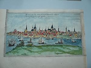 Rostock, anno 1575, Panorama, bei Braun/Hogenberg Rostock / Mecklenburg Vorpommern Wismaria, natu...