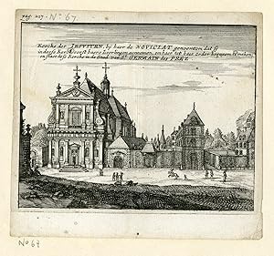 Rare Antique Print-JESUIT CHURCH-EGLISE-NOVICIAT-PARIS-Meurs-1666