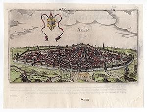 Antique Print-AKEN-AACHEN-VIEW-Guicciardini-Kaerius-1613