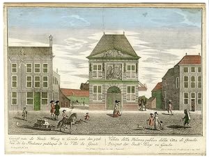 Imagen del vendedor de Antique Print-STADSWAAG-CITY SCALE-GOUDA-Probst-ca.1760 a la venta por Pictura Prints, Art & Books