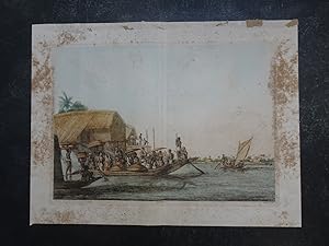 Rare Antique Print-GANGES-INDIA-BOATS-PRAUW-FERRY-Solvyns -1768-1776.