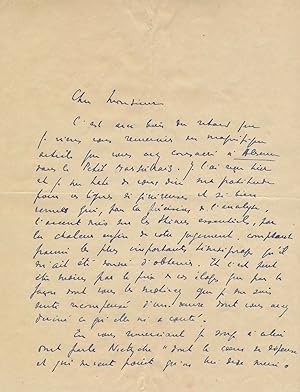 Marc CHADOURNE Lettre autographe signée critique Absence (Plon, 1933) Gras