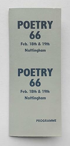 Seller image for Poetry 66 programme for sale by William Allen Word & Image