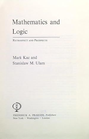 Imagen del vendedor de Mathematics and Logic. Retrospect and Prospects a la venta por Librodifaccia